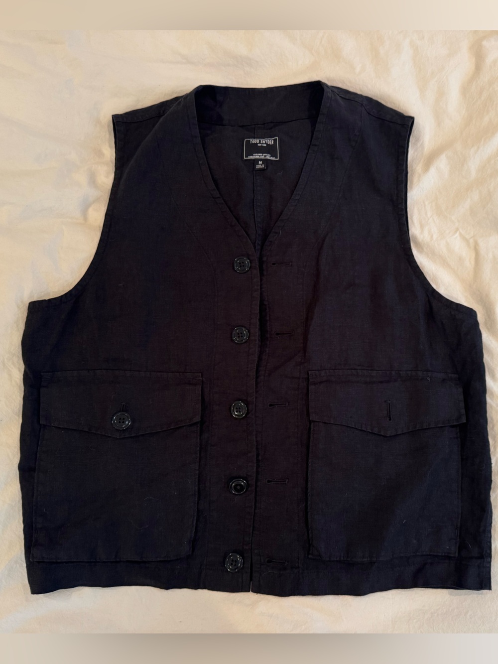 Todd Snyder Black Button-Front Utility Vest